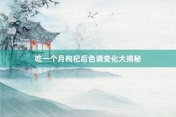 吃一个月枸杞后色调变化大揭秘